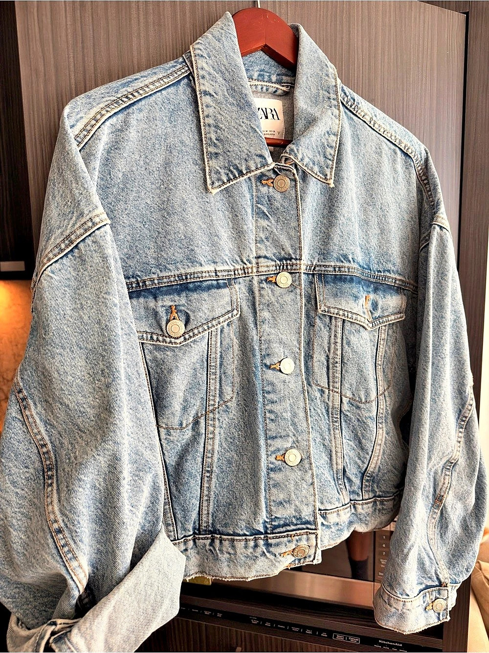 Zara Denim Jacket Blue Size Medium Like New